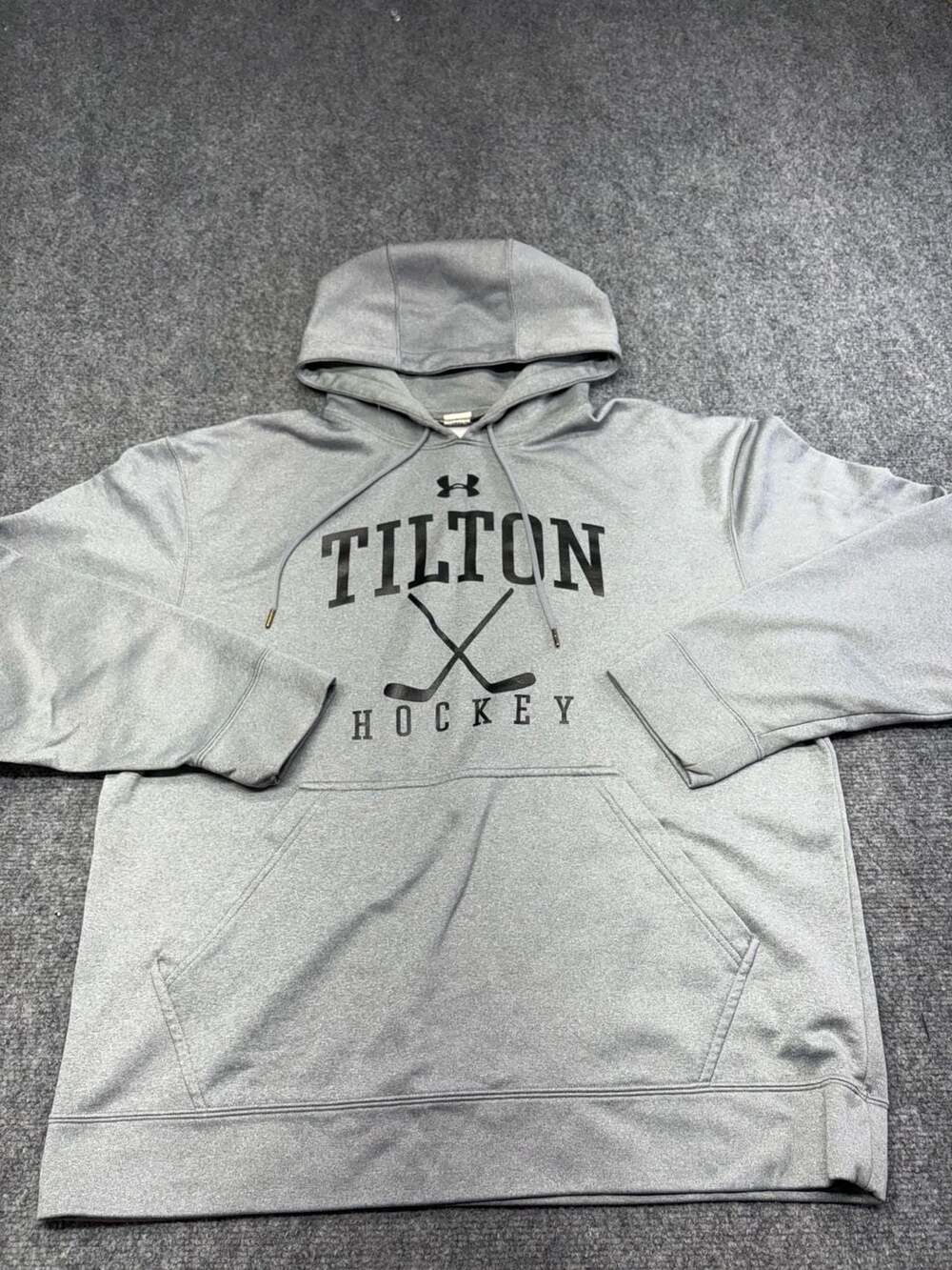 Under Armour Tilton Hockey Graphic Gray Hoodie Sweatshirt -medium
